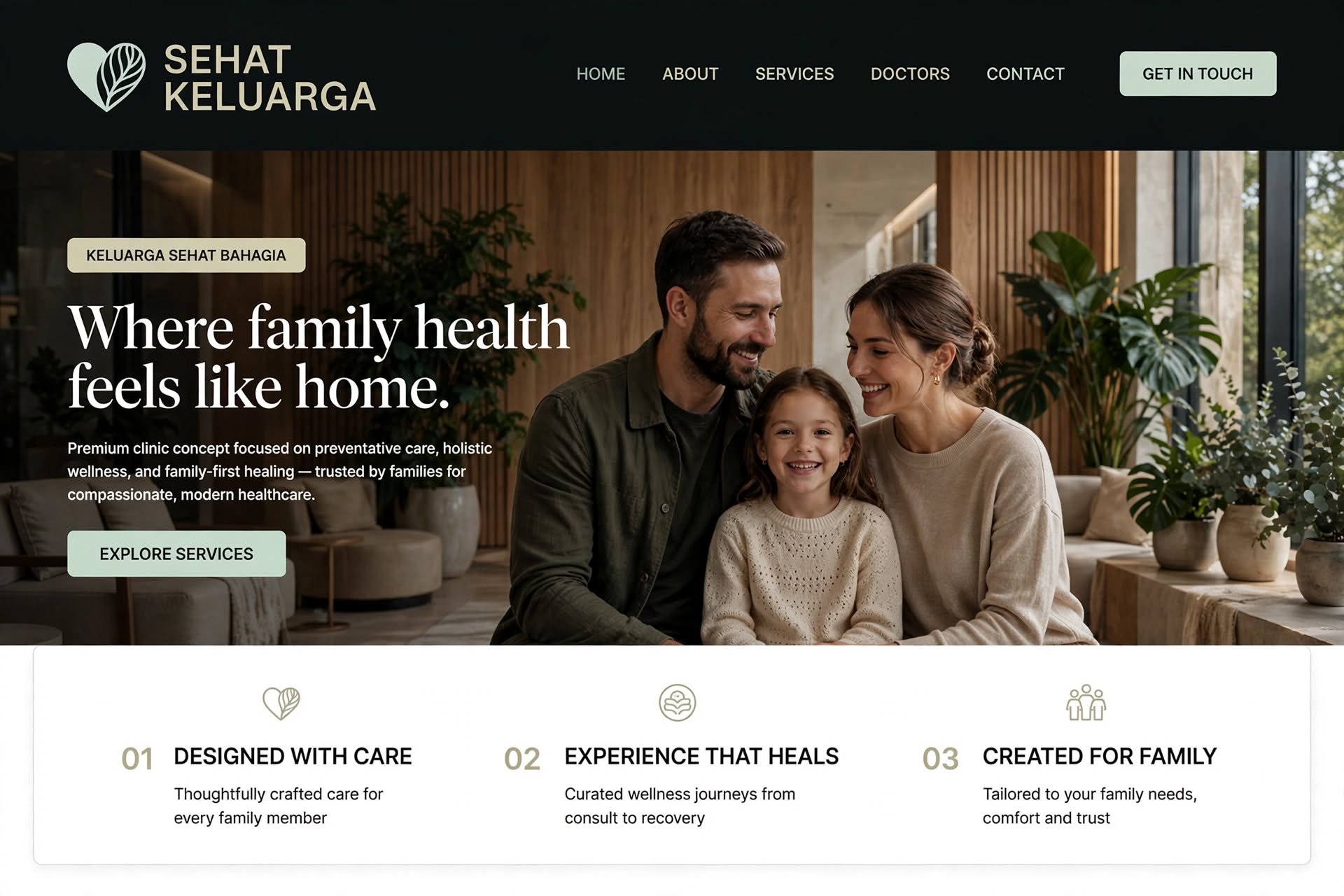 Portfolio website Sehat Keluarga — Kesehatan