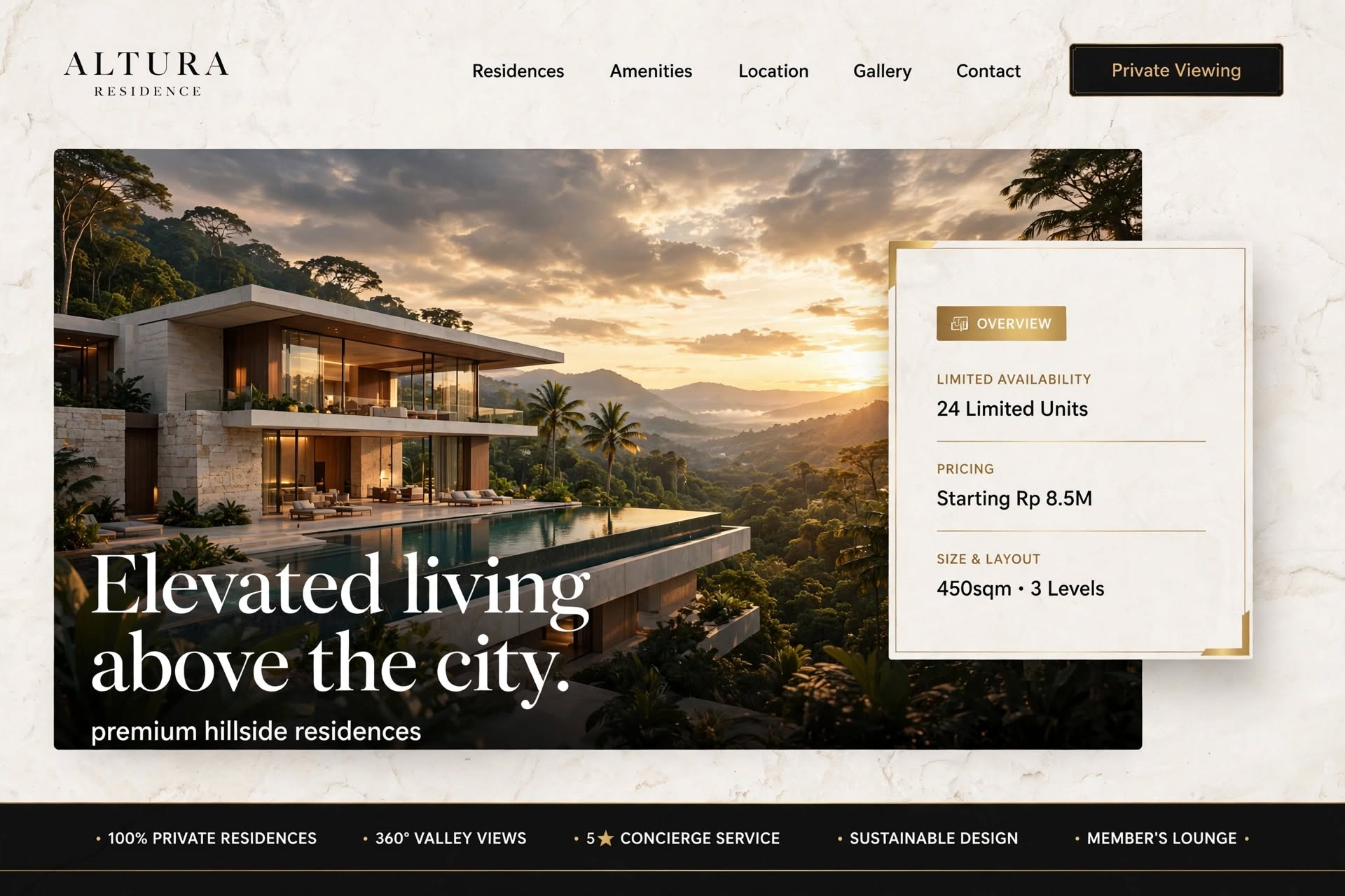 Portfolio website Altura Residence — Properti